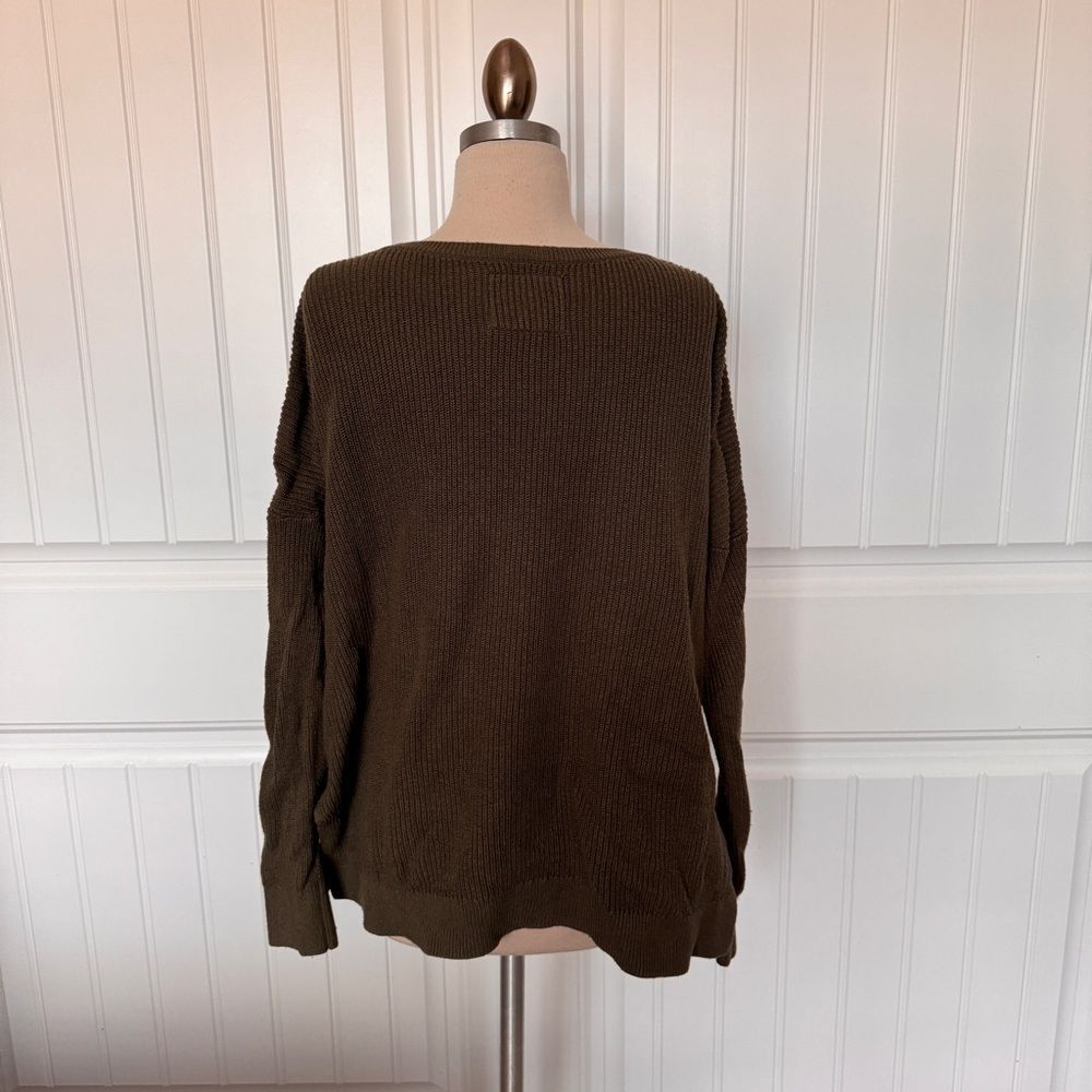 Abercrombie Olive Green Crew Sweater - Picture 2 of 7